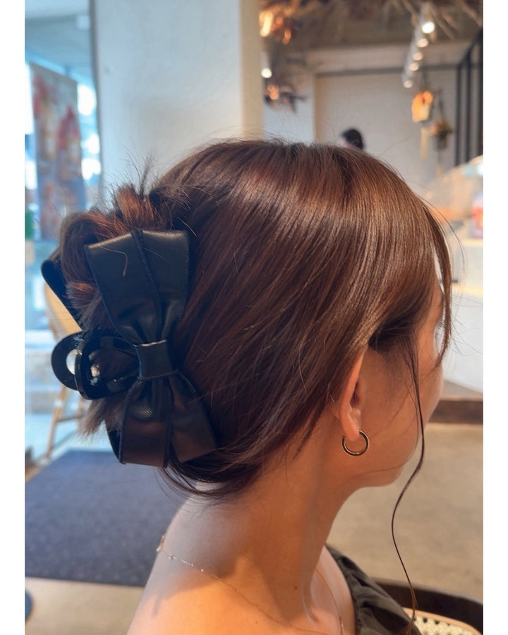 【ホワイト即日発送】リボンヘアクリップ