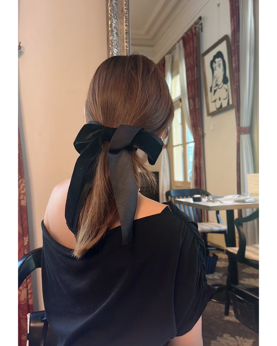 【即日発送】バイカラーベルベットヘアリボン