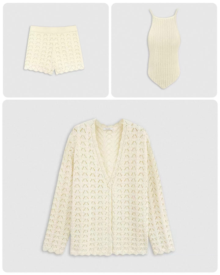 レースニット３ピースセットアップ