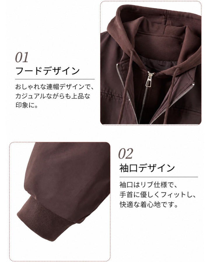 ダブルジップフードブルゾン