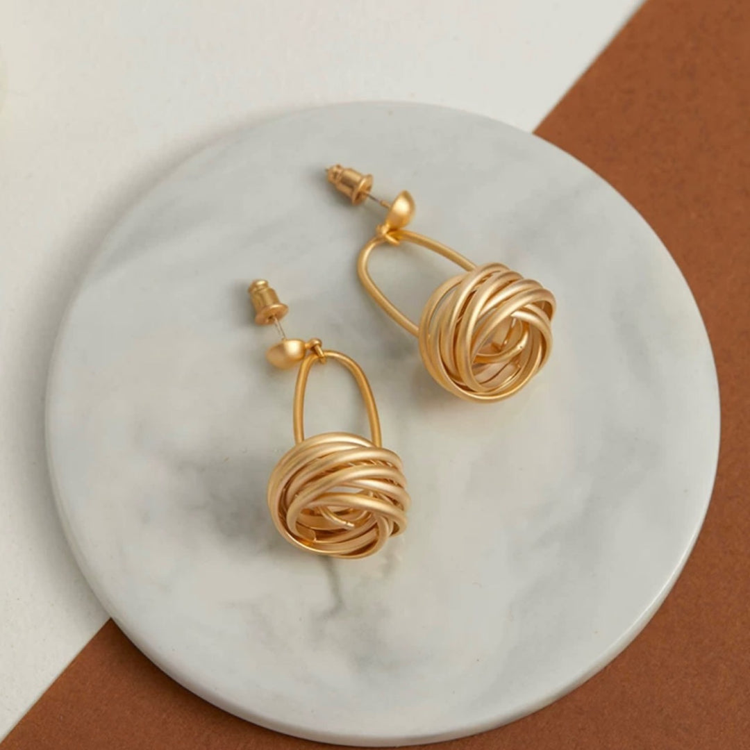 gold drop hoop earrings
