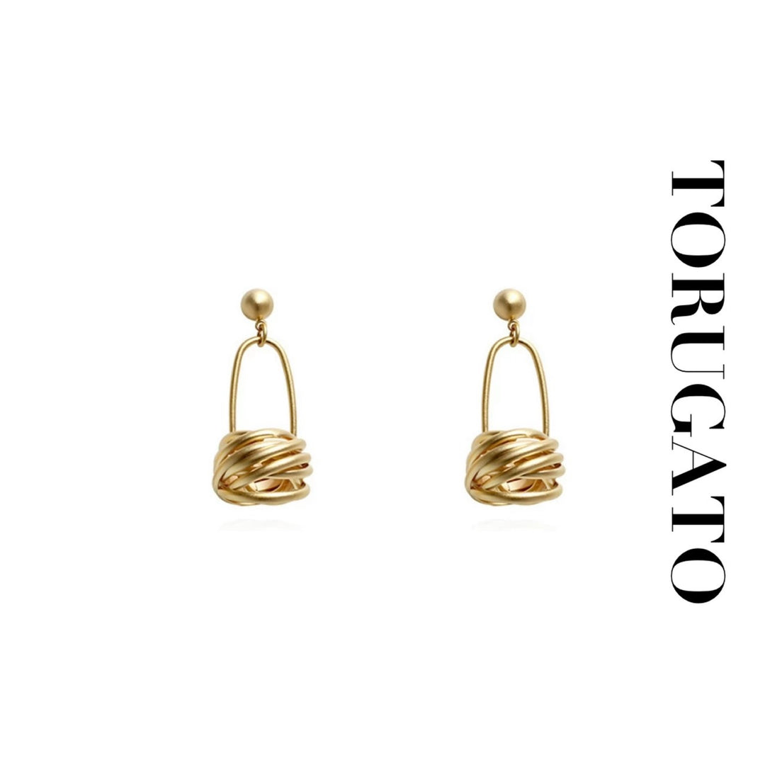 gold drop hoop earrings