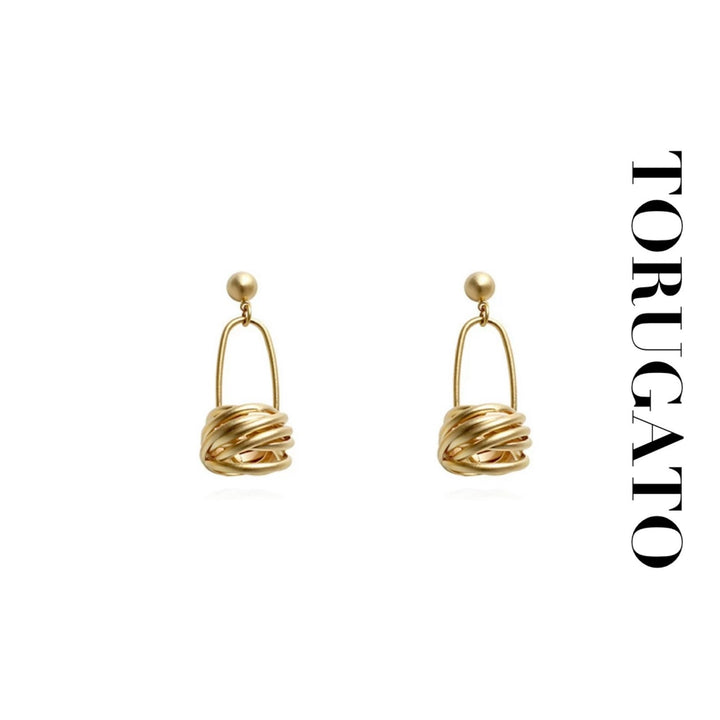 gold drop hoop earrings