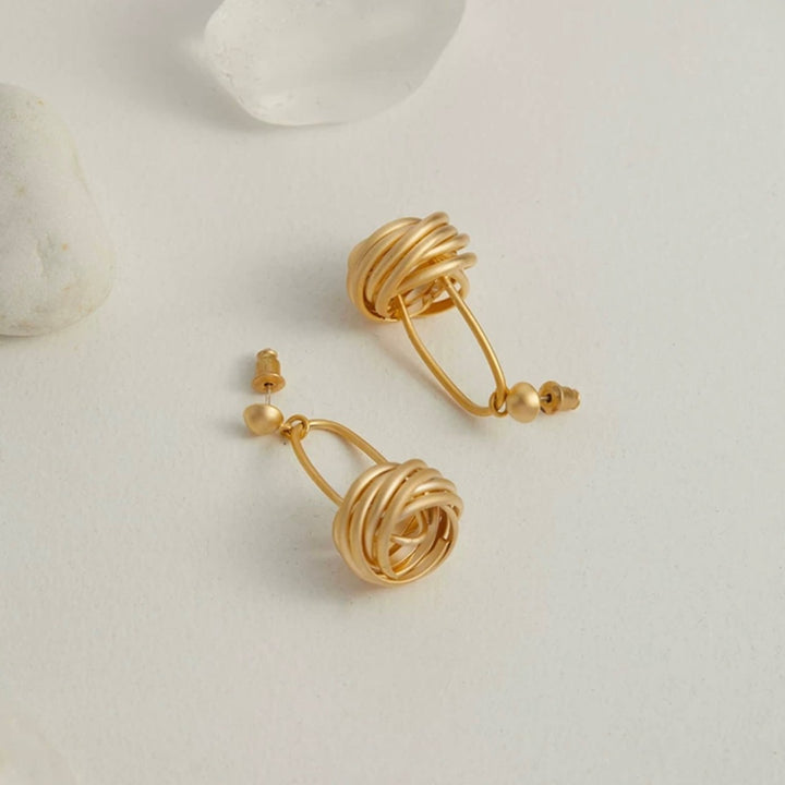 gold drop hoop earrings