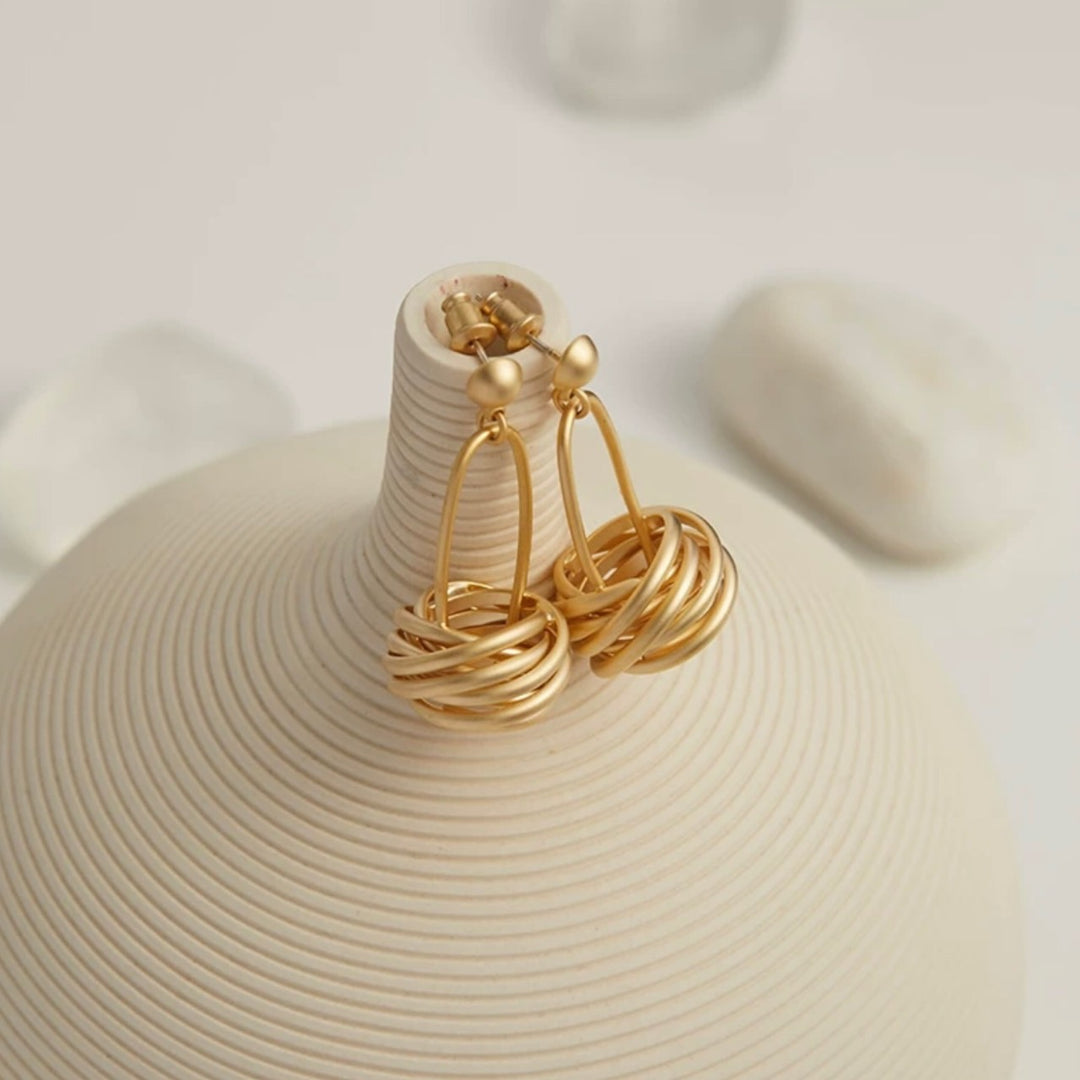 gold drop hoop earrings