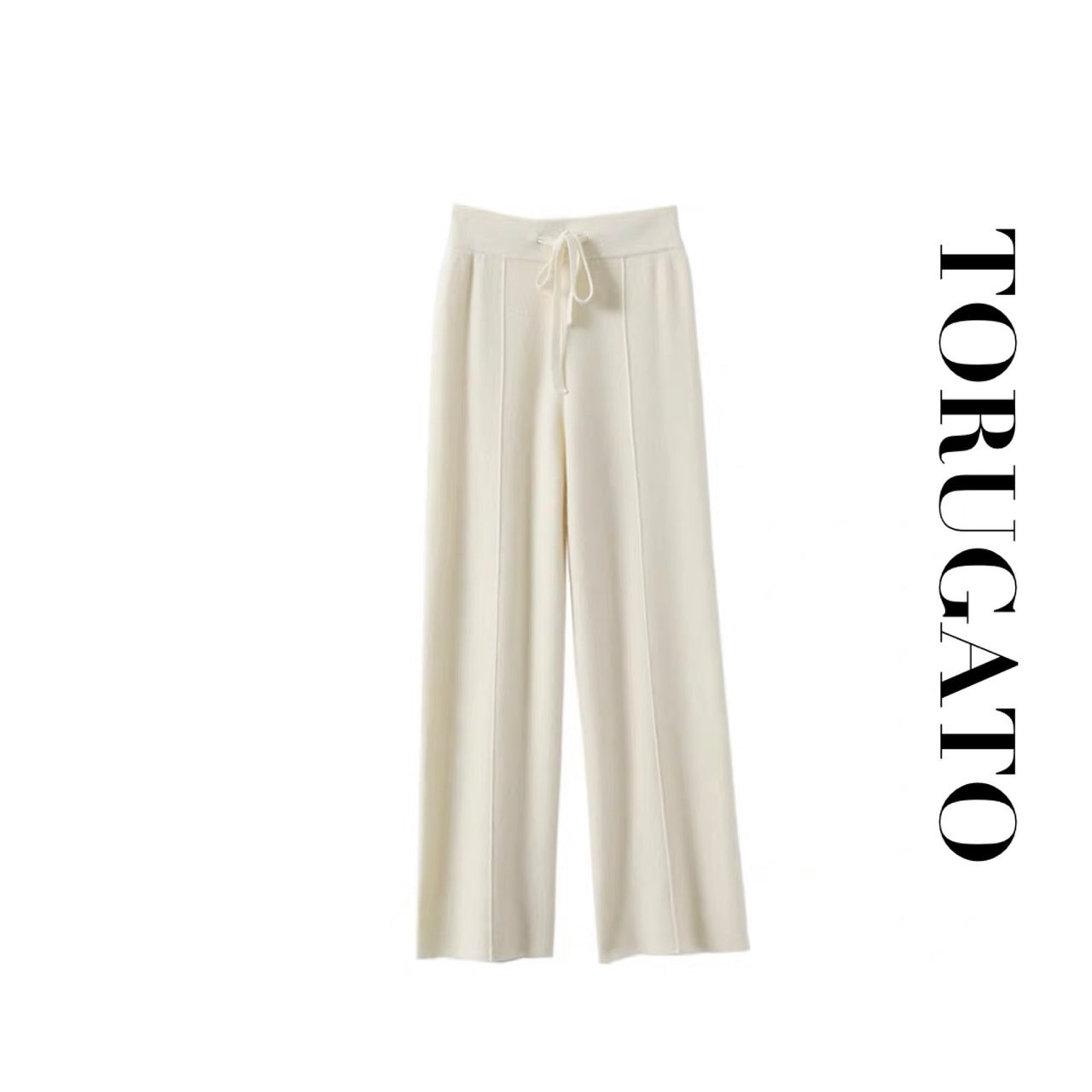 ホワイト即日発送】センタープレスニットパンツ – TORUGATO