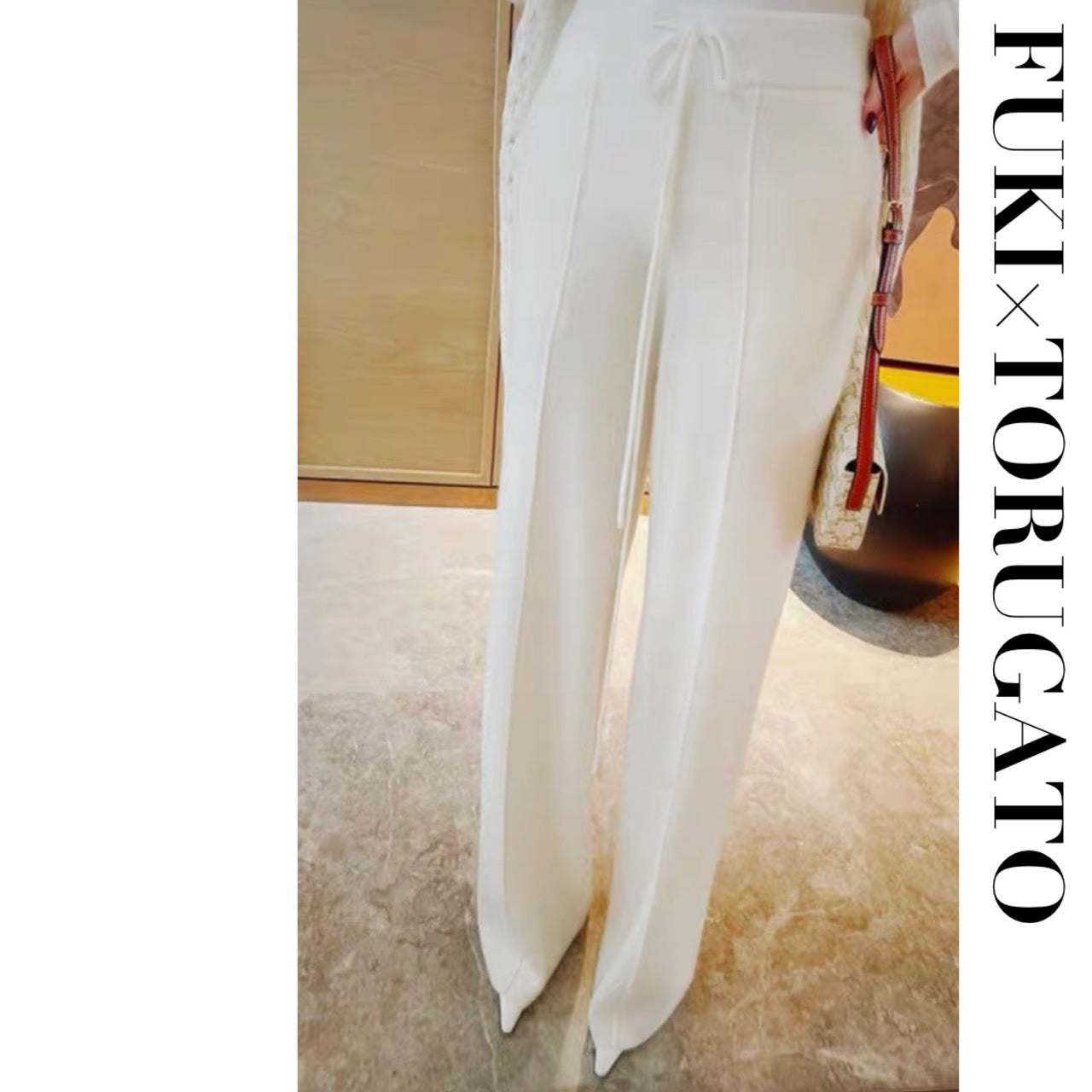 ホワイト即日発送】センタープレスニットパンツ – TORUGATO