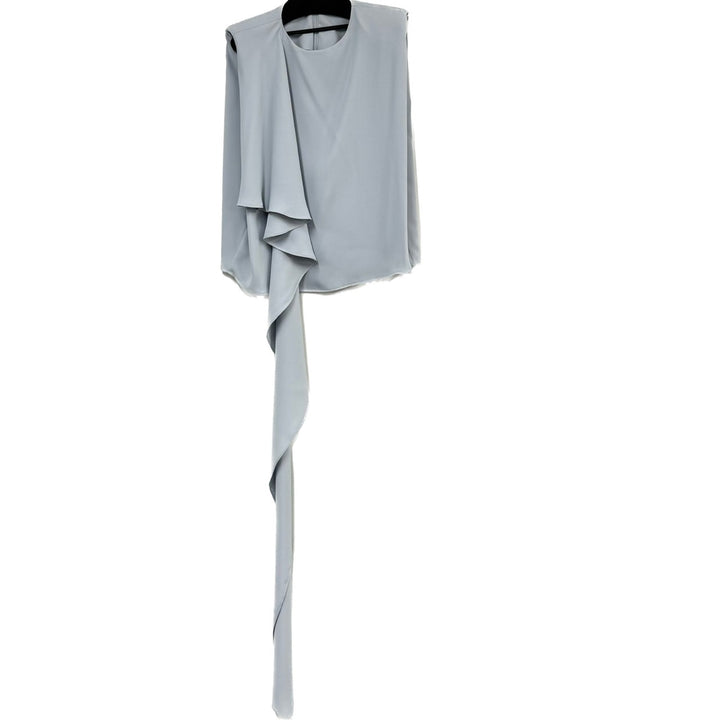 【3月末発送】Matte satin blouse with stole