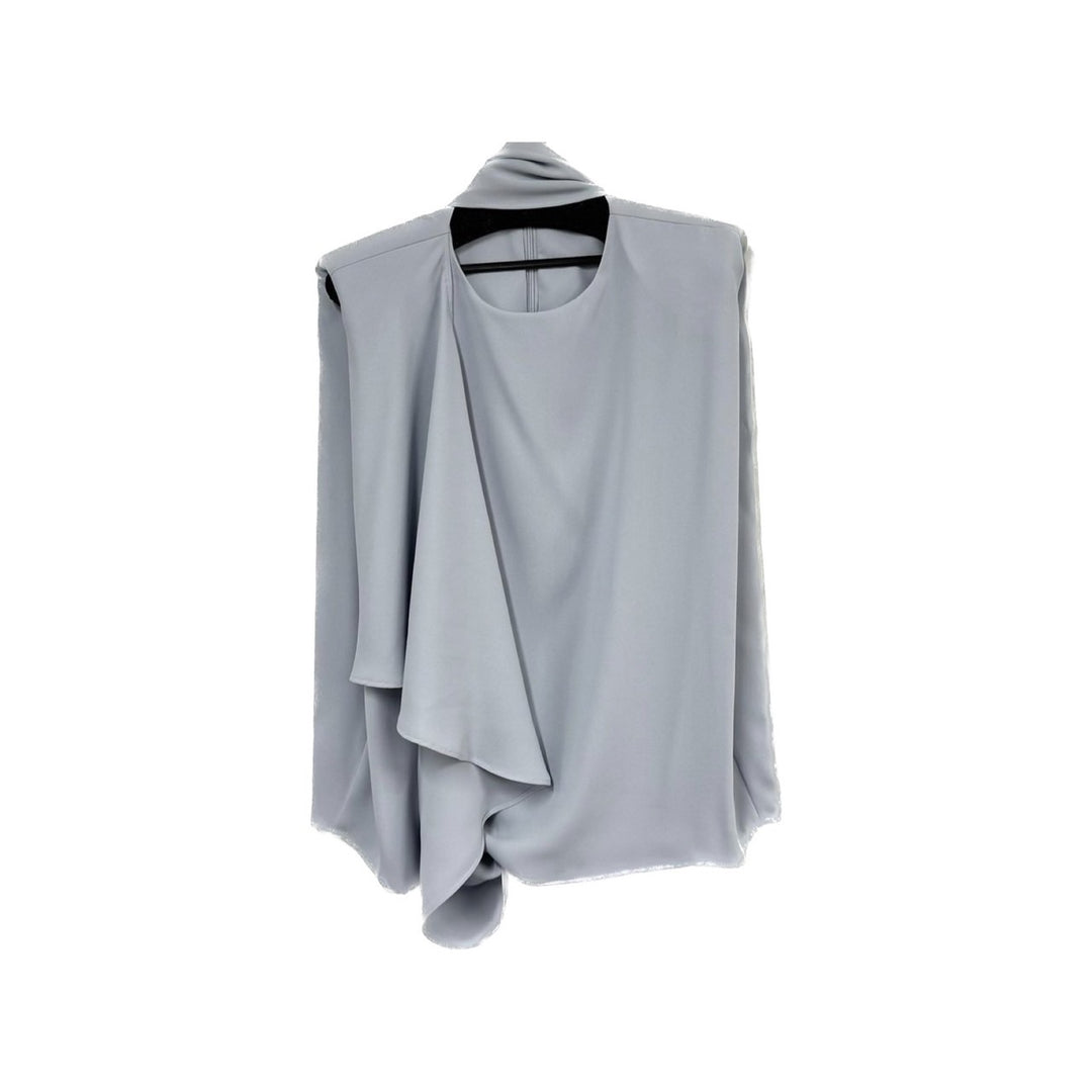 【3月末発送】Matte satin blouse with stole