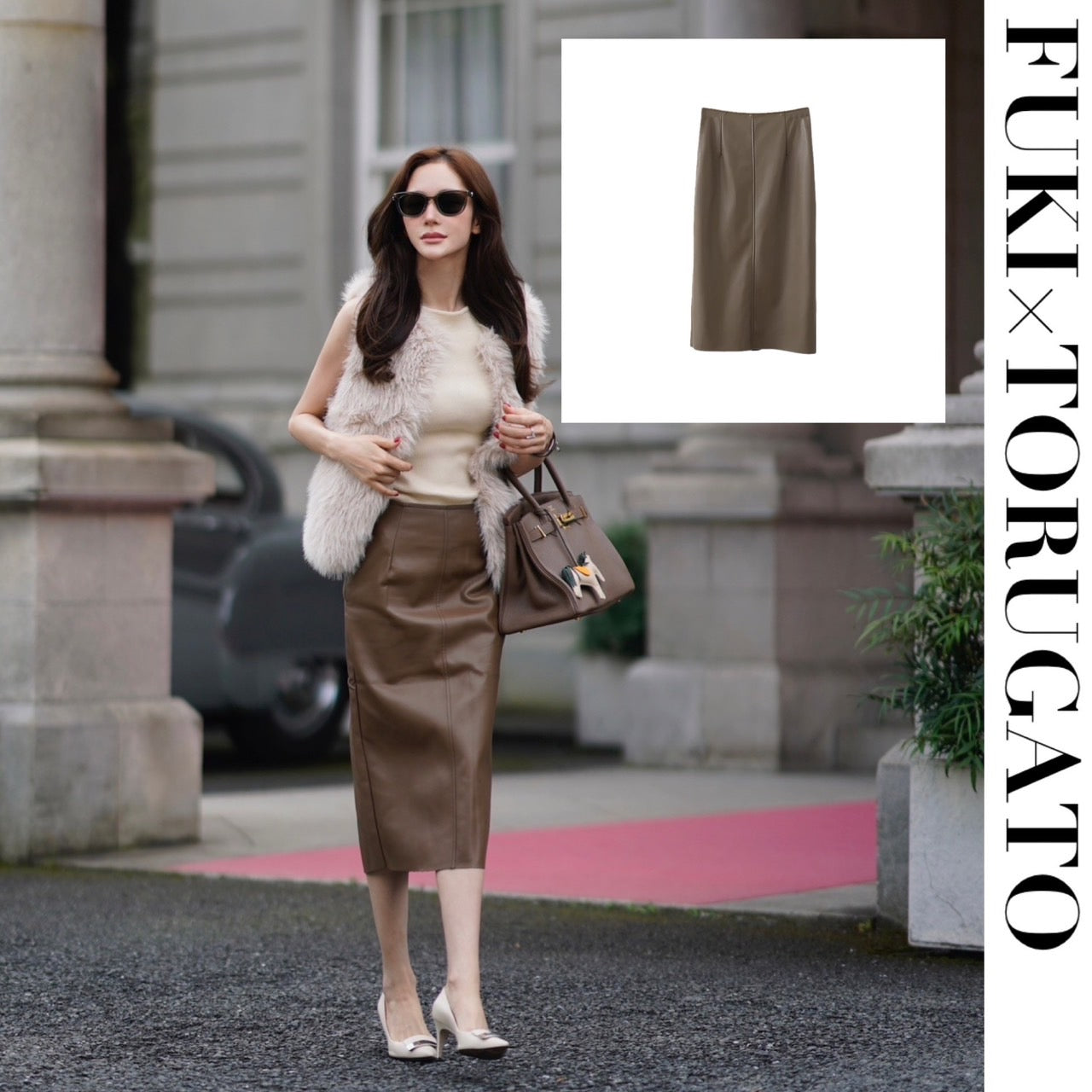 XS, M Brown same-day shipping] Eco-leather narrow skirt – TORUGATO