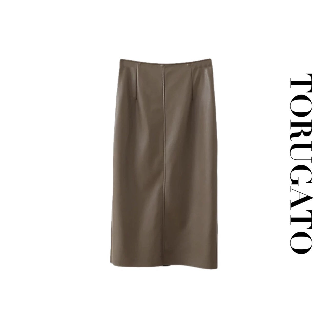 XS, M Brown same-day shipping] Eco-leather narrow skirt – TORUGATO