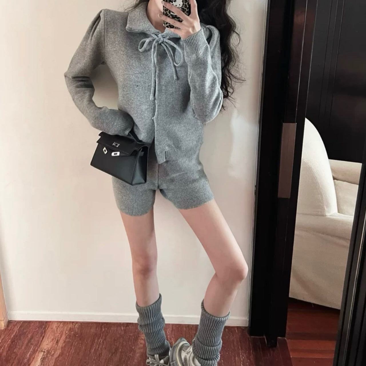 【新品未使用】TORUGATO FUKI×TORUGATOセットアップ ブラック グレー/ブラック/グレー（TOPSのみ）即日発送】オープンカラー