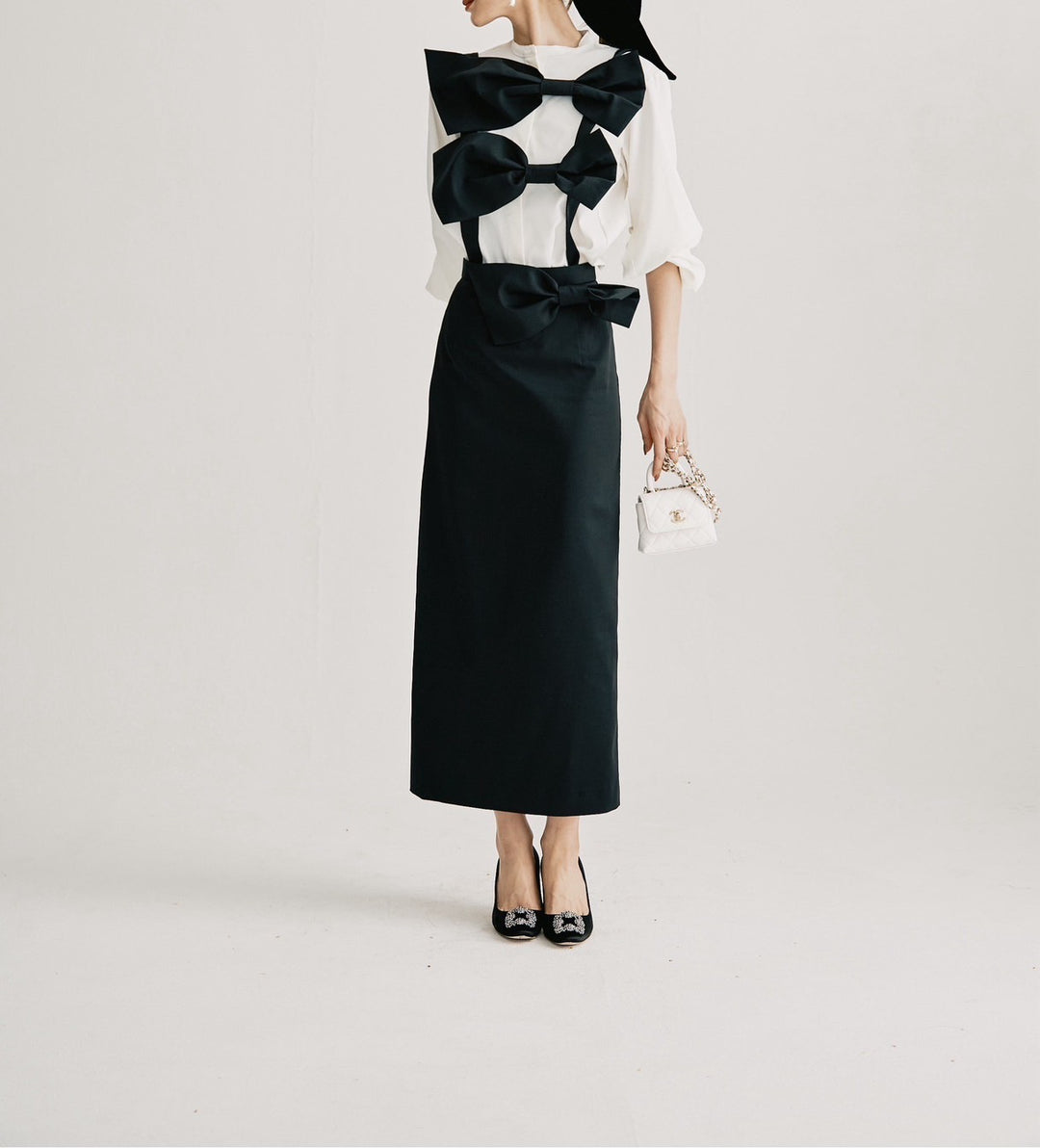 【即日発送】Multi-ribbonskirt