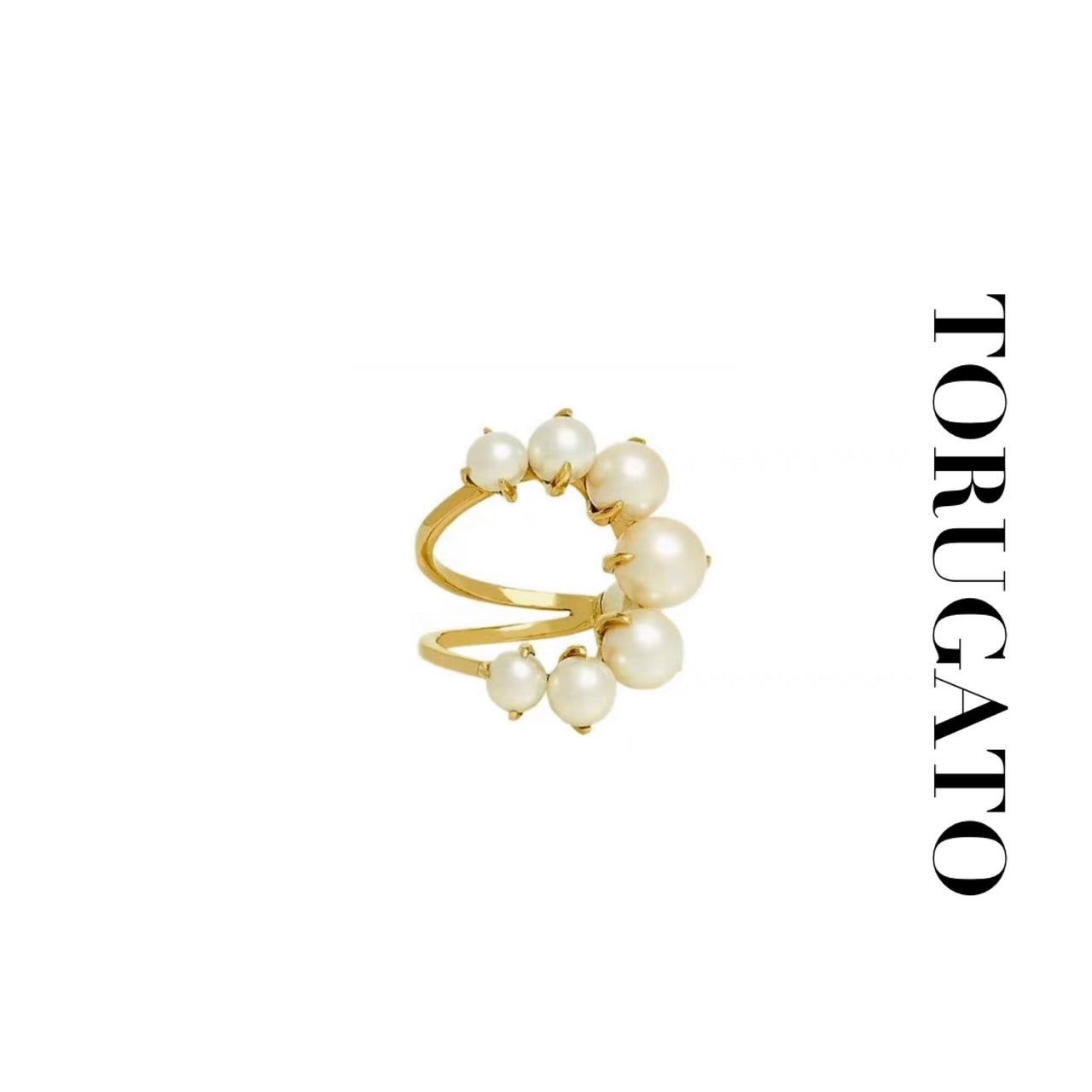 C-shaped pearl ring
