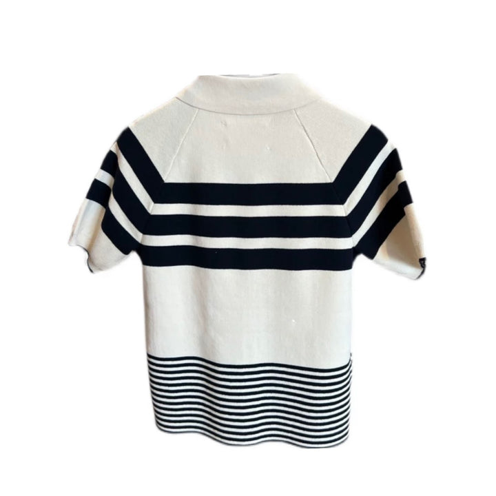 [M size same day shipping] Random border knit polo cardigan