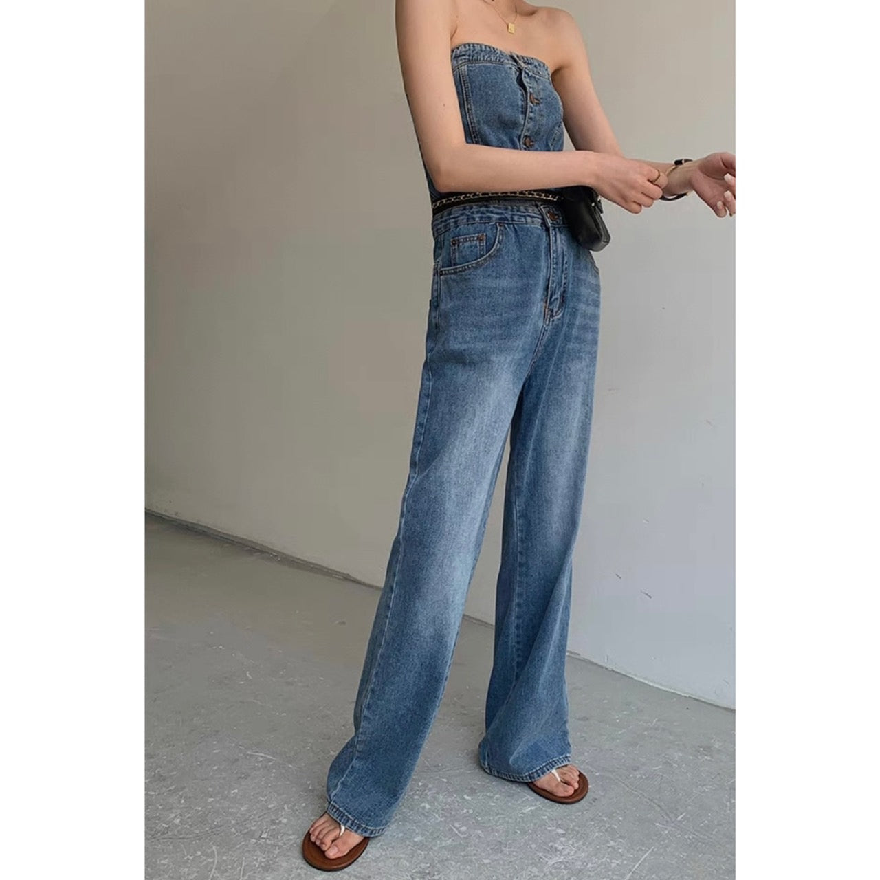 denim jumpsuit