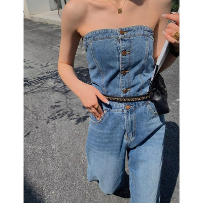 denim jumpsuit